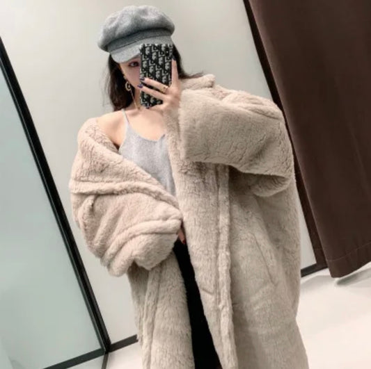 Long Wool bear fur coat