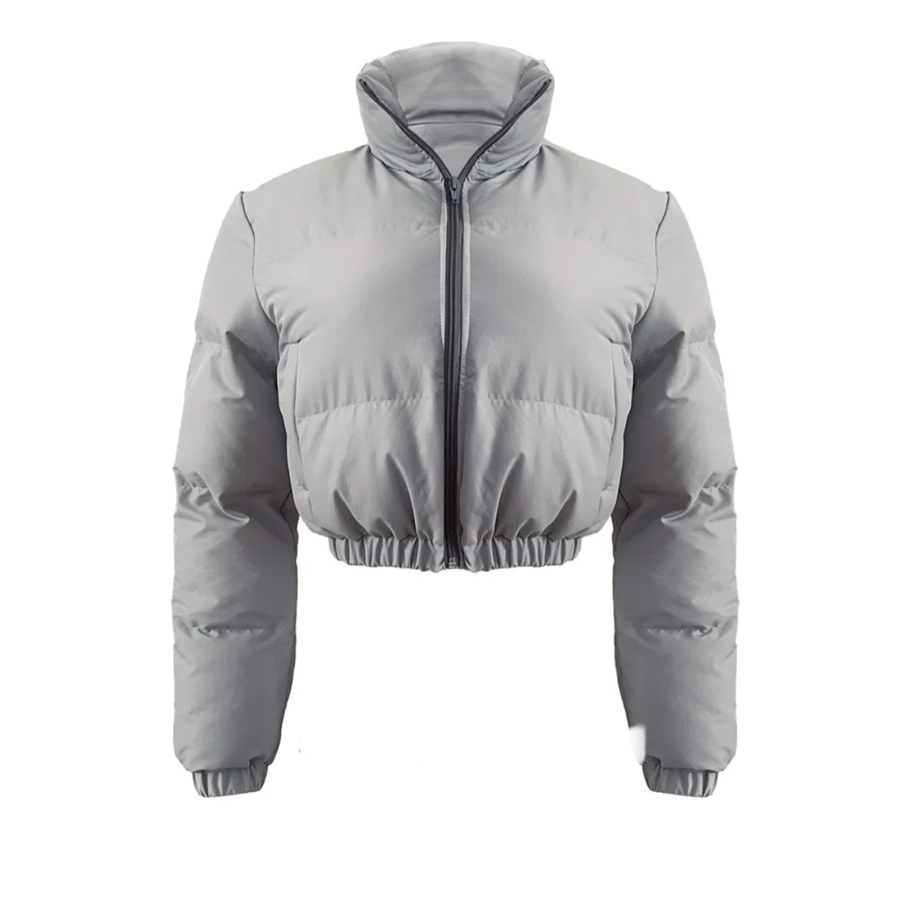 Short matte puff padded street jacket