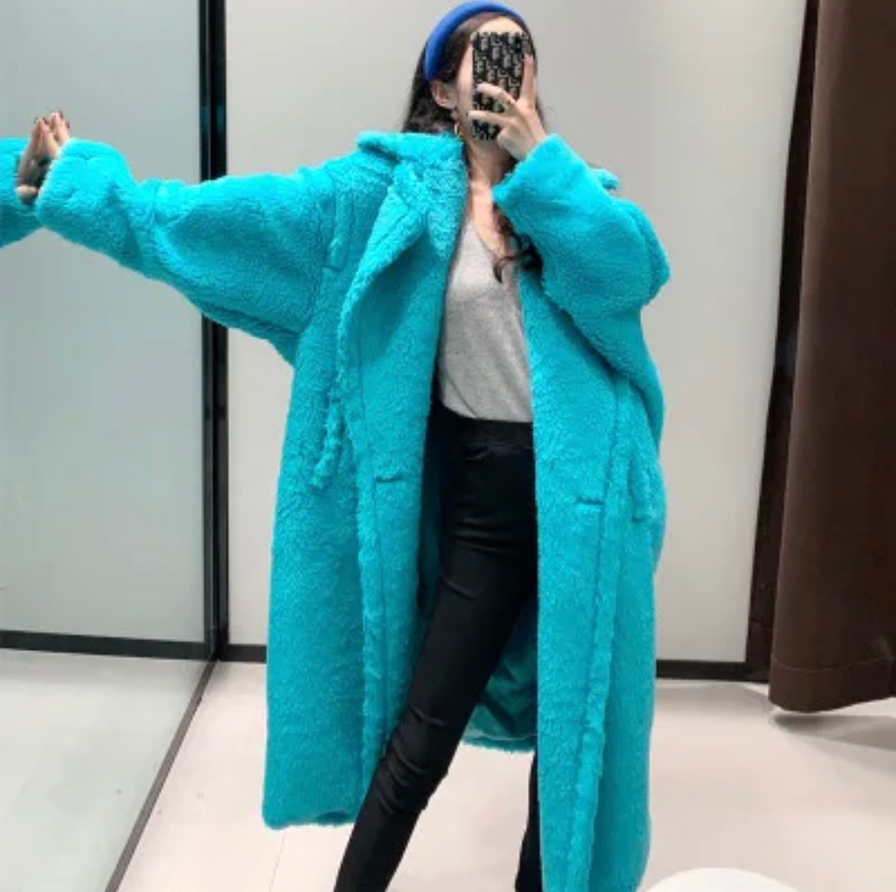 Long Wool bear fur coat