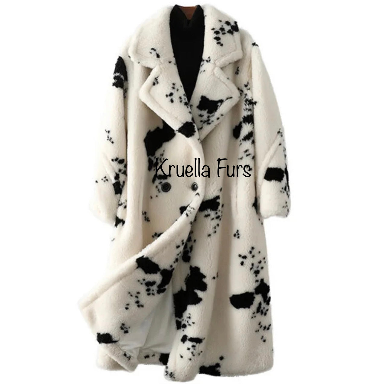 Cow print trench coat